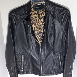 Black Rivet Man Faux Leather Black Jacket size XXL